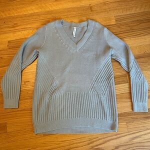 Athleta V-Neck Cable Knit Sweater